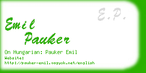 emil pauker business card